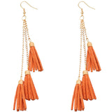 Orange Tassel Earrings
