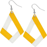 Orange Triangular Glitter Earrings
