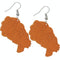 Orange Large Turban Head Wrap Wooden Earrings
