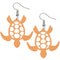 Orange Sea Turtle Wooden Earrings