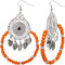 Orange Wooden Beaded Dream Catcher Earrings