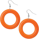 Orange Wooden Hoop Earrings
