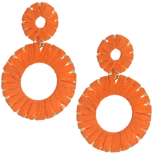 Orange Wrapped Thin Earrings