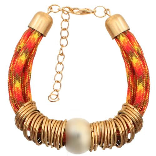 Orange Multicolor Ringlet Cord Bracelet