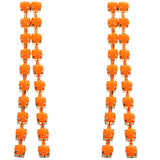 Orange Elegant Beaded Drop Earrings
