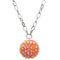 Orange Beaded Fireball Charm Chain Necklace
