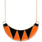 Orange Crescent Triangle Chain Bib Necklace