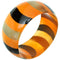 Orange Painted Striped Bangle Bracelet