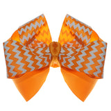 Orange Chevron Zigzag Ribbon Hair Bow