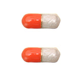 Orange Mini Pill Capsule Stud Earrings