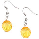 Orange Open Circle Faux Marble Beaded Necklace Set