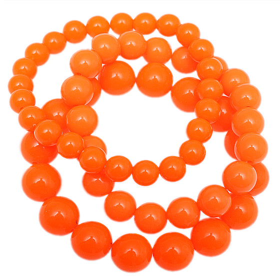Orange Glossy Beaded Stretch Elastic Bracelet