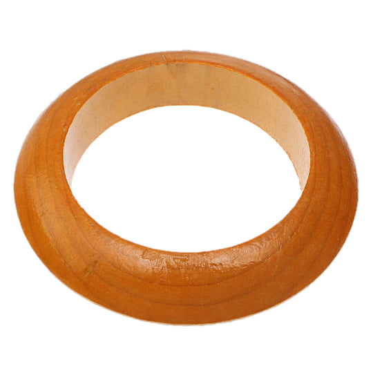 Orange Round Wooden Saucer Bracelet