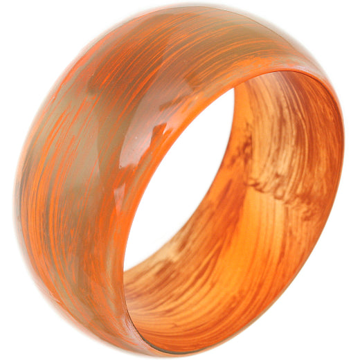 Orange Translucent Brushed Bangle Bracelet