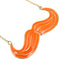 Orange Mustache Charm Chain Necklace