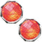 Orange Iridescent Faux Gemstone Post Earrings
