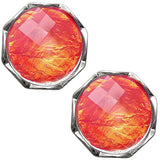 Orange Iridescent Faux Gemstone Post Earrings