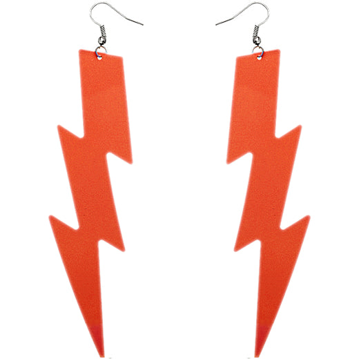 Orange Long Thunder Lightning Earrings