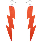 Orange Long Thunder Lightning Earrings