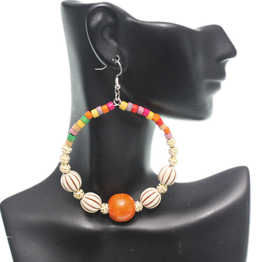 Beaded Coil Hoops