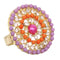 Purple Orange Circular Beaded Adjustable Ring