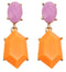 Purple Orange Two Tone Post Earrings