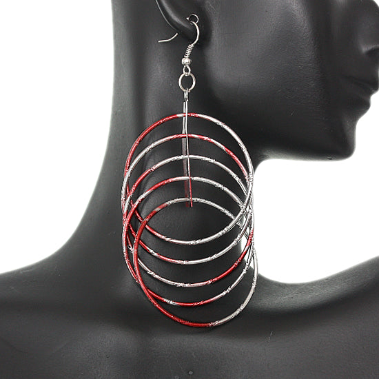 Red Intertwined Hoop Earrings
