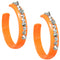 Orange Stud Spike Hoop Earrings