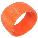 Orange Textured Round Bangle Bracelet