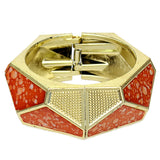 Orange Spotted Triangular Hinged Bracelet