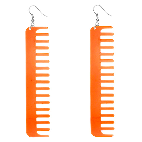 Orange Transparent Comb Earrings
