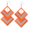 Orange Triangle Earrings