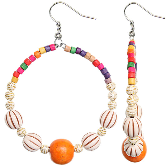 Orange Coil Hoops