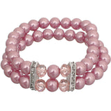 Lavender Faux Pearl Gemstone Stretch Bracelet