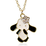 Black White Panda Pendant Chain Necklace