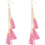 Pastel Pink Tassel Earrings