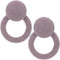 Light Purple Round Button Hoop Earrings