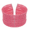 Pink Beaded Sequin Cuff Bracelet