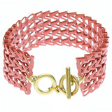 Pink Chevron Toggle Chain Bracelet