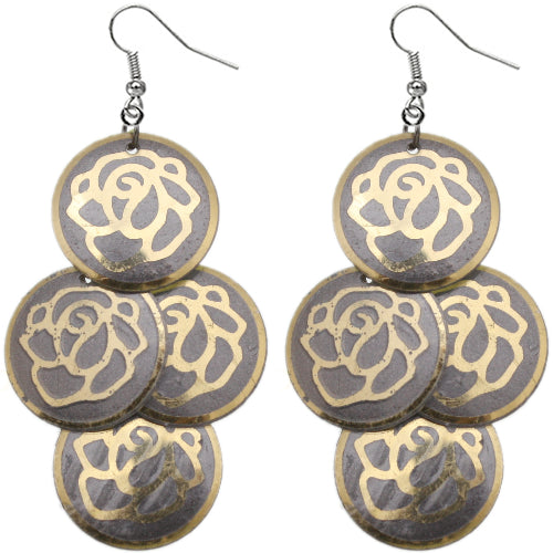 Pewter disk earrings