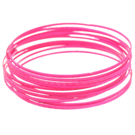 Pink 11-Piece Thin Stacked Bracelets