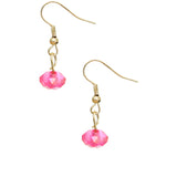 Pink Beaded Teardrop Chandelier Necklace Set