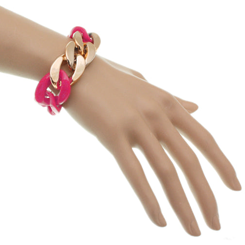 Pink Chain Link Acrylic Bracelet