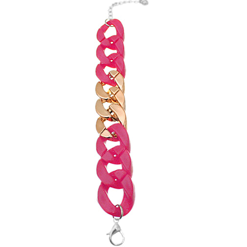 Pink Chain Link Acrylic Bracelet