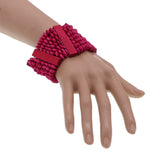 Pink Wooden Bead Stretch Bracelet