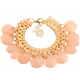 Pink Hanging Beaded Chain Bracelet