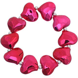 Pink Faceted Heart Stretch Bracelet
