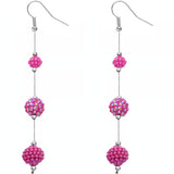 Pink Beaded Fireball Gradual Drop Earrings