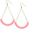 Pink Beaded Iridescent Drop Chain Earrings