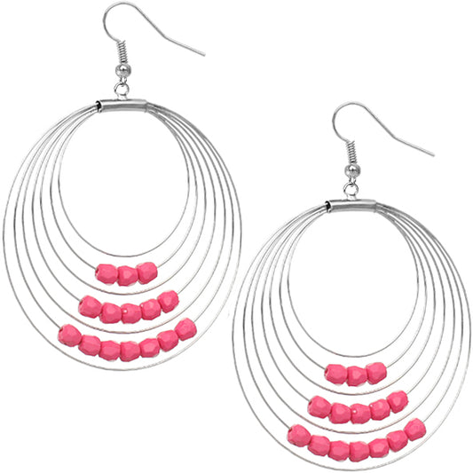Pink Bead Hoops